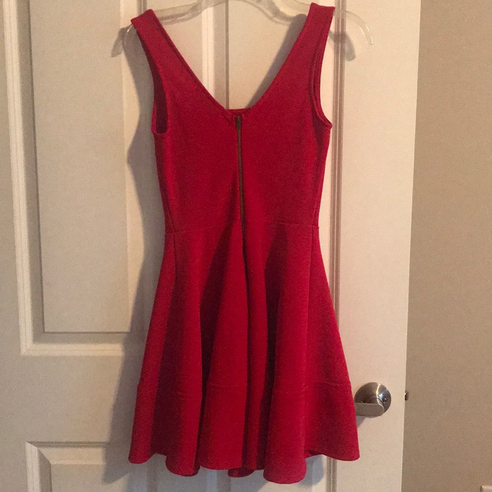 Skater red dress